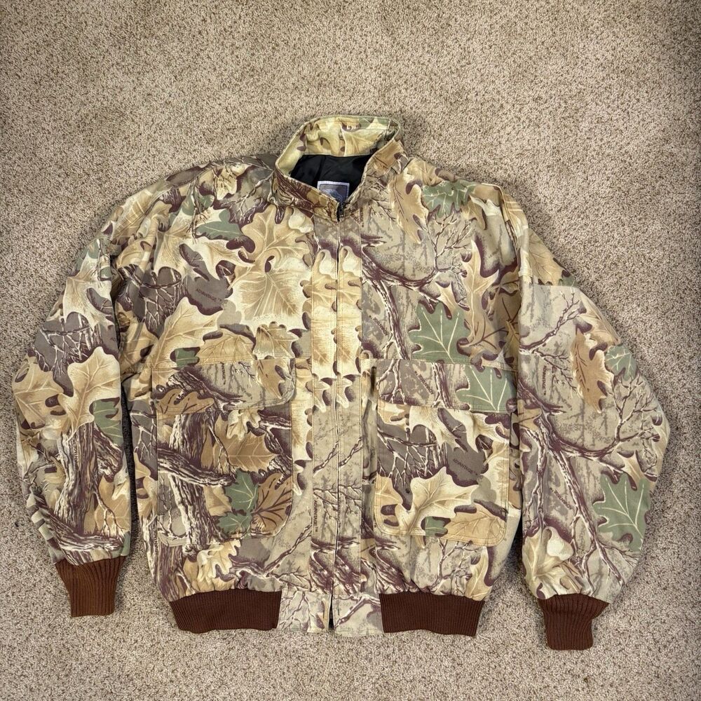 Vtg 10x Advantage Jacket Mens XL Brown Hunting Lined Camouflage Made in USA